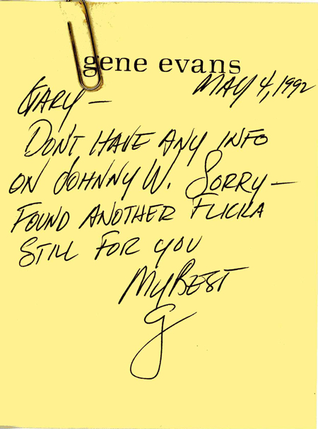 Gene Evans Note
